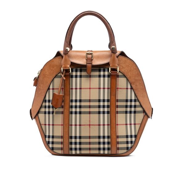 Burberry Handbags - Pre-Loved Burberry Medium Haymarket Check Coated Canvas Orchard Bowling Bag